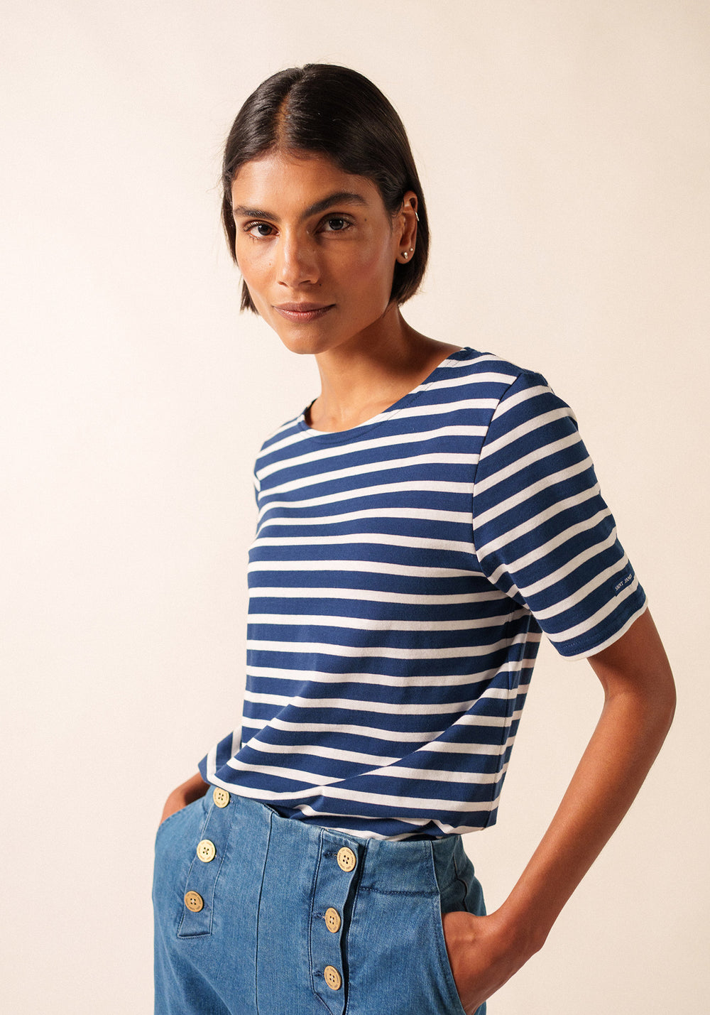 Levant Breton Shirt (NAVY / WHITE)