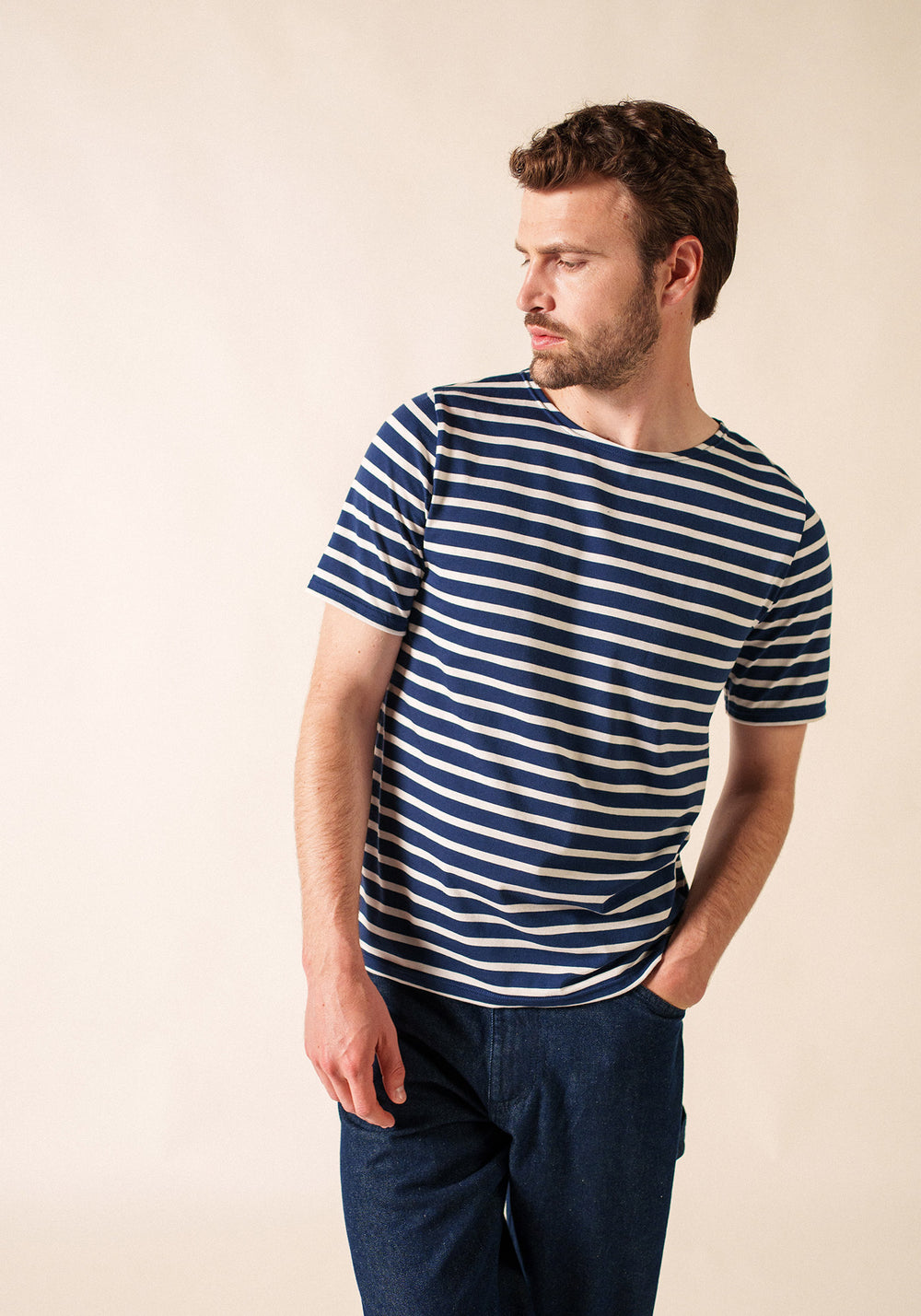 Levant Breton Shirt (NAVY / WHITE)