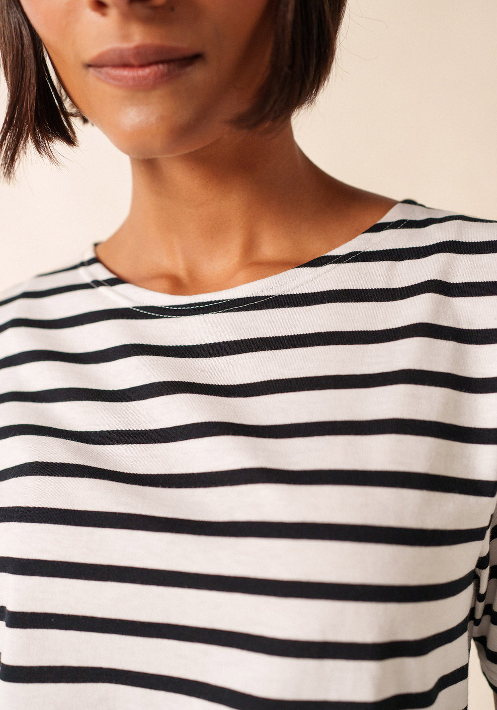 LEVANT MODERN Breton Shirt (WHITE / BLACK)