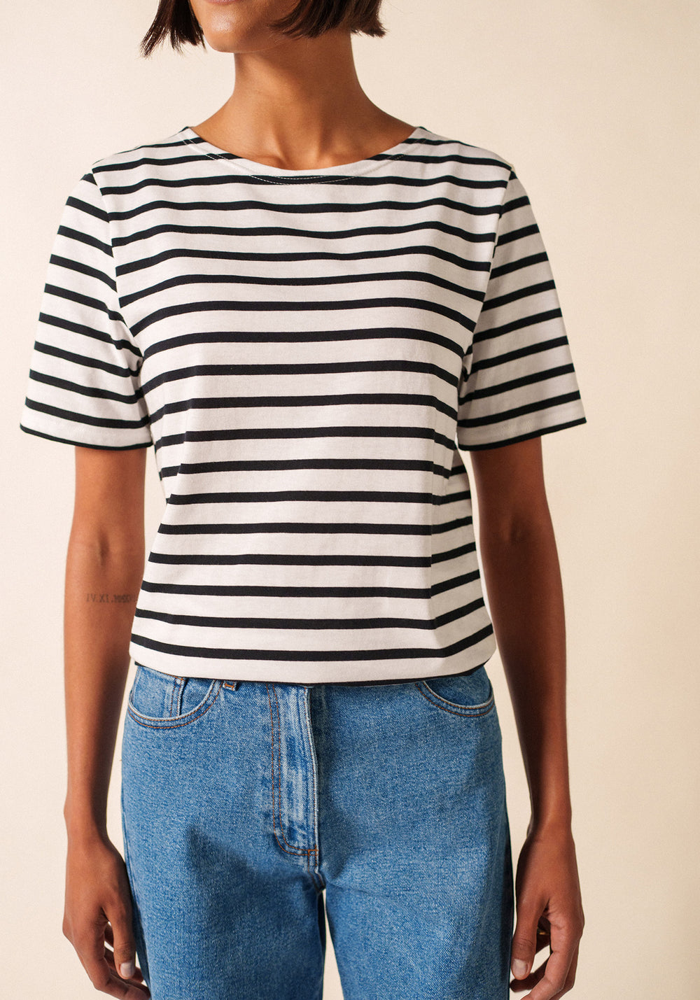 LEVANT MODERN Breton Shirt (WHITE / BLACK)