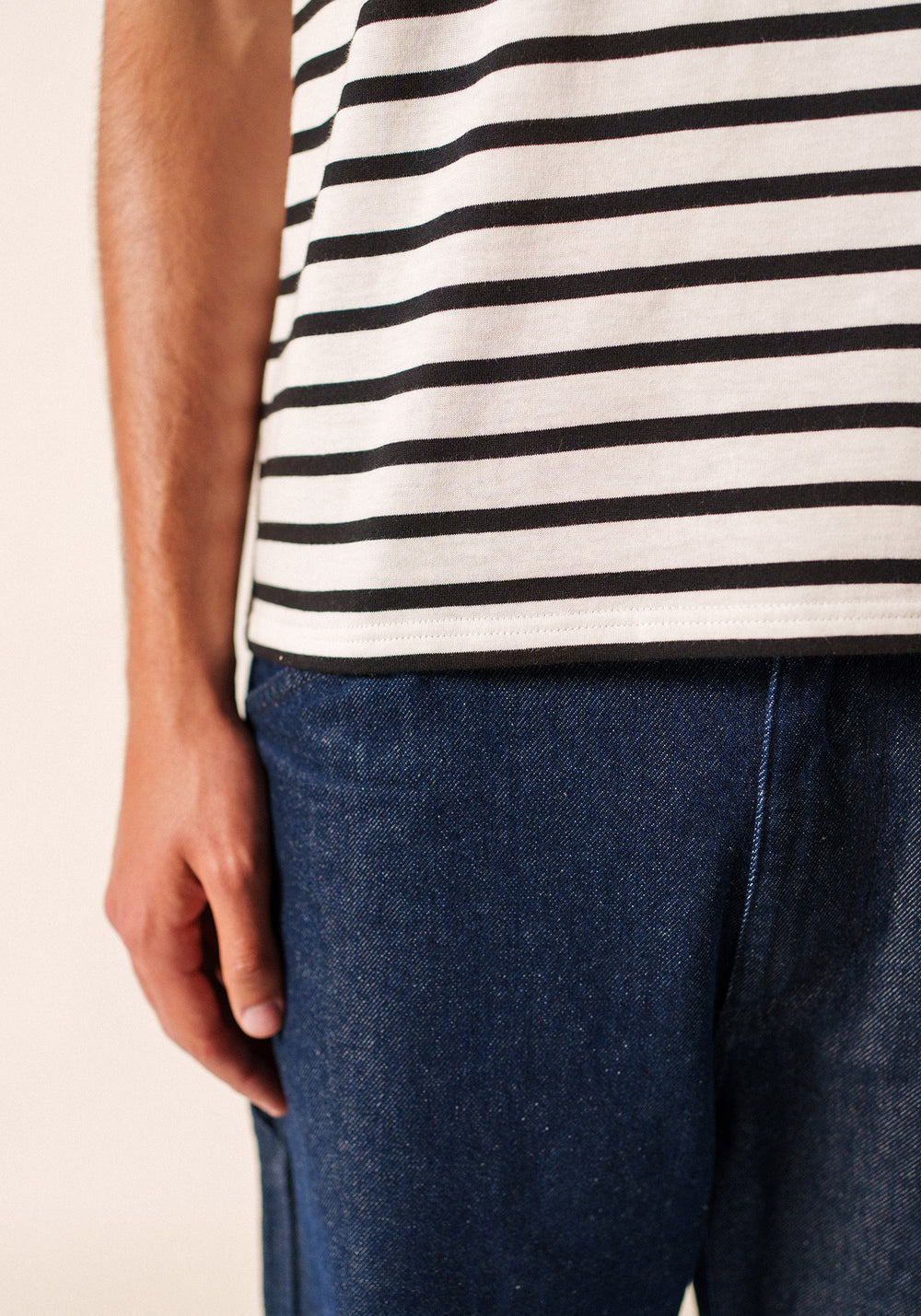 LEVANT MODERN Breton Shirt (WHITE / BLACK)