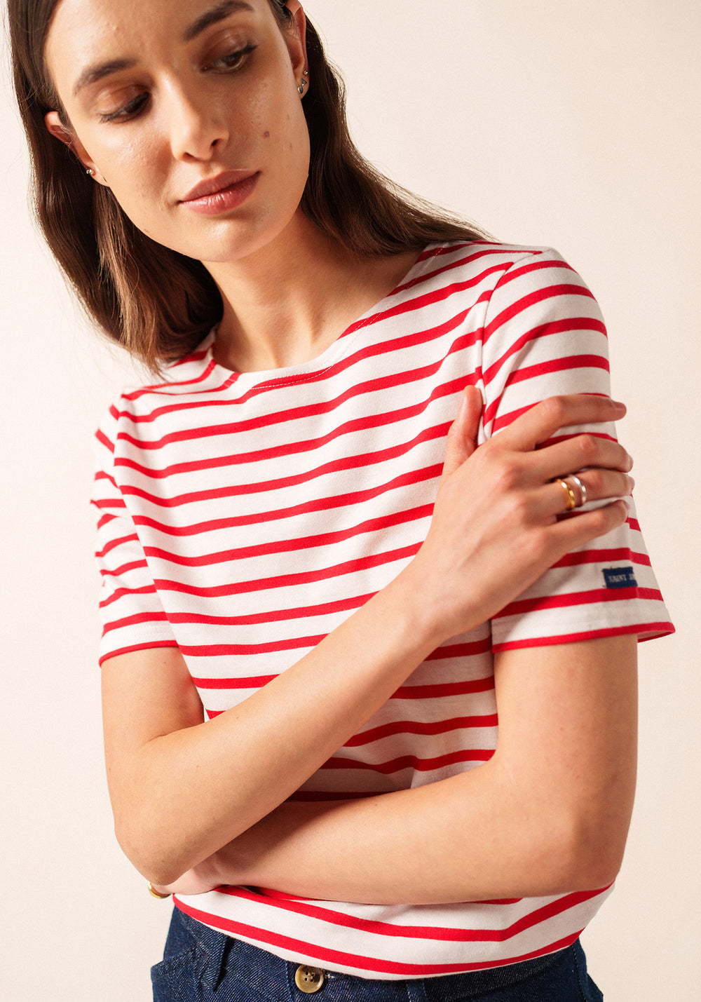 Levant Breton Shirt (WHITE / RED)