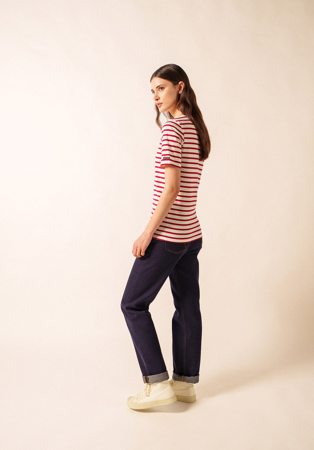 LEVANT MODERN Breton Shirt (ECRU / MAROON)