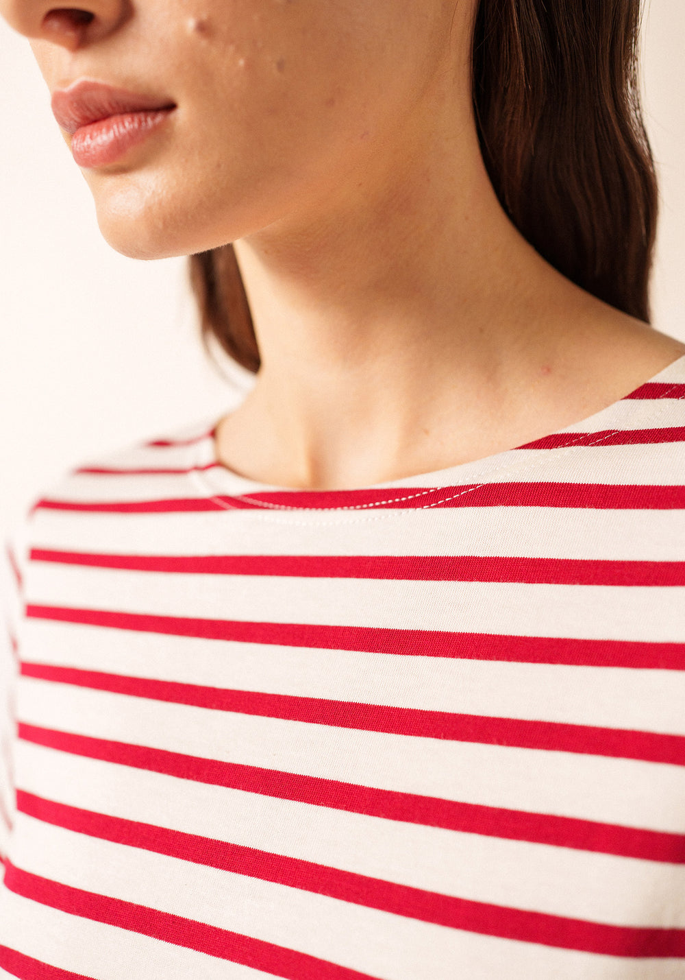 LEVANT MODERN Breton Shirt (ECRU / MAROON)