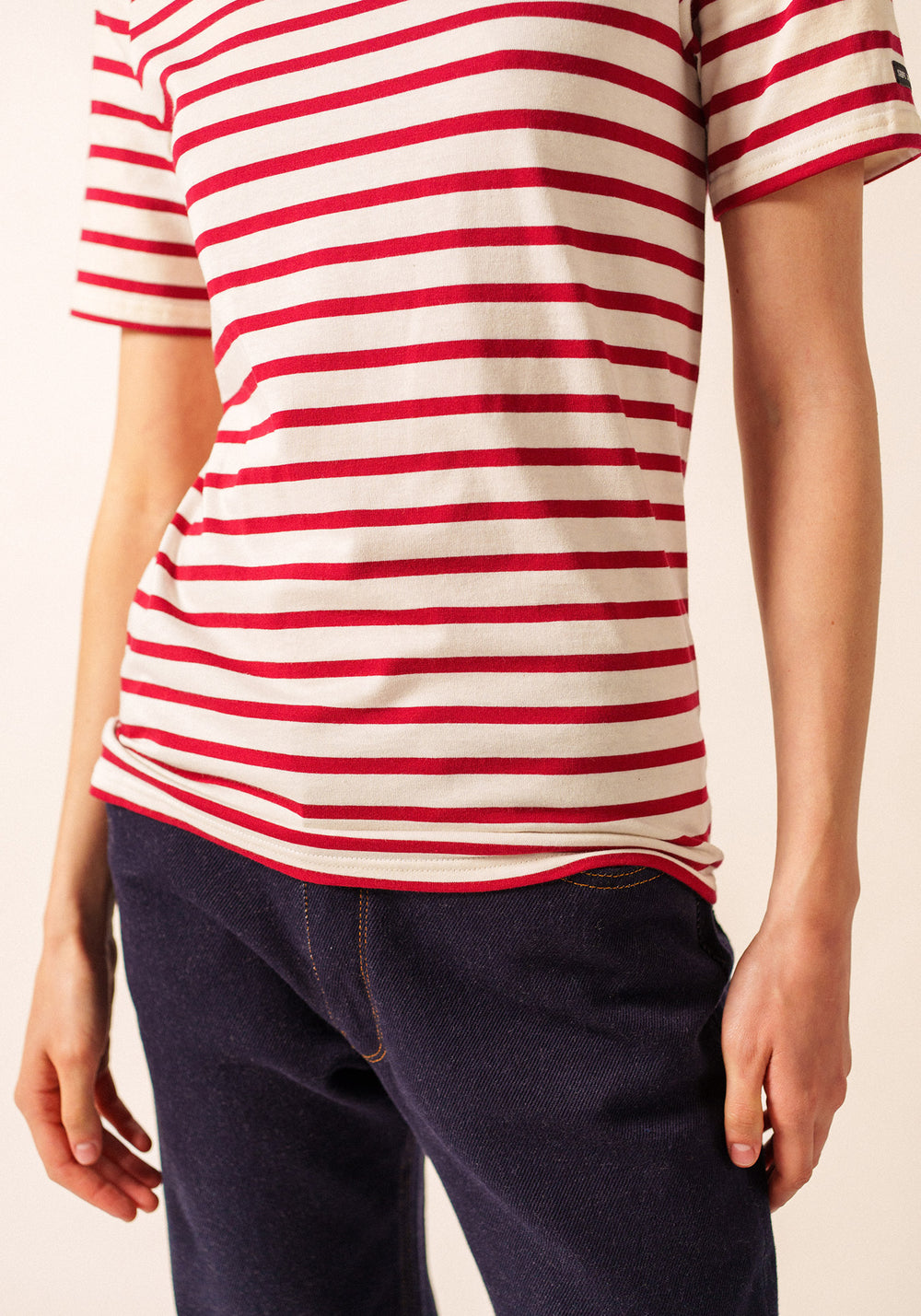 LEVANT MODERN Breton Shirt (ECRU / MAROON)