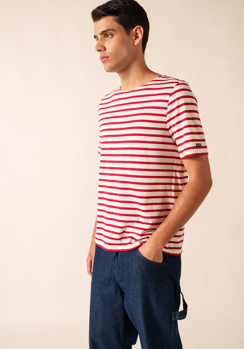 LEVANT MODERN Breton Shirt (ECRU / MAROON)