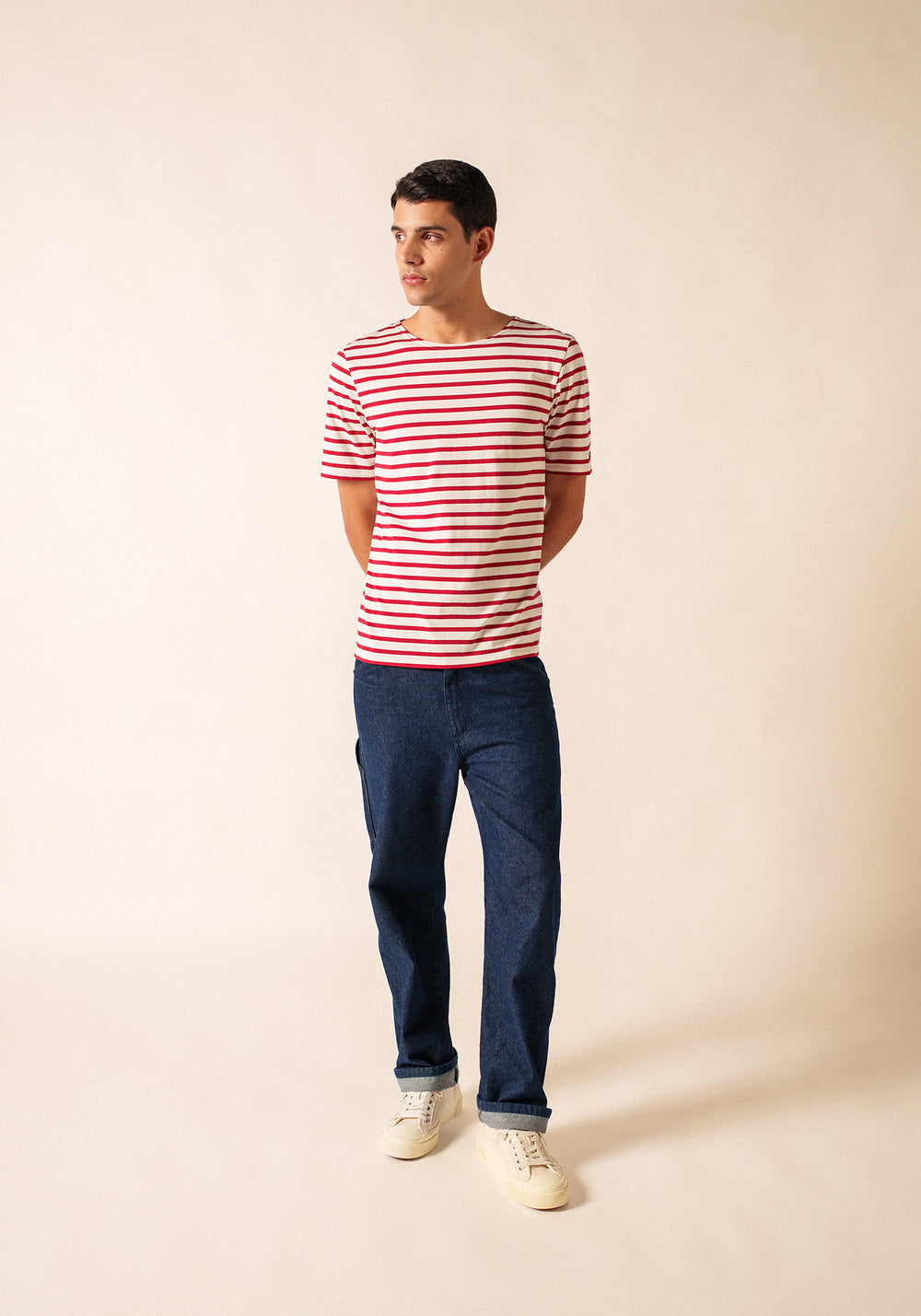 LEVANT MODERN Breton Shirt (ECRU / MAROON)