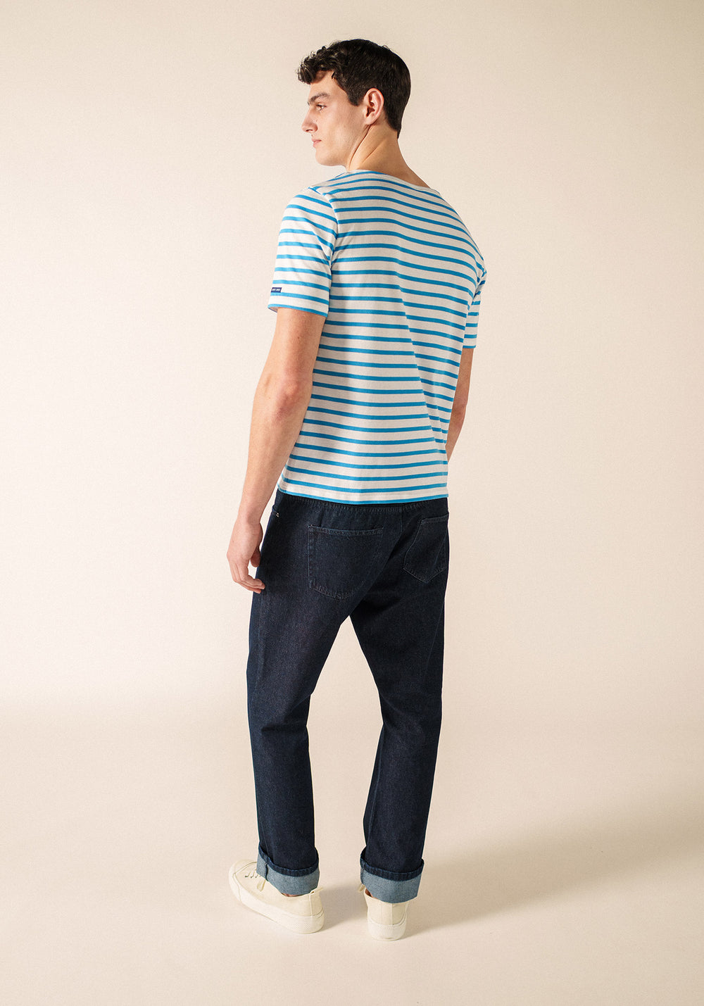 LEVANT MODERN Breton Shirt (WHITE / CAPRI BLUE)