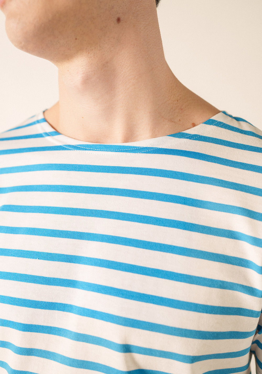 LEVANT MODERN Breton Shirt (WHITE / CAPRI BLUE)
