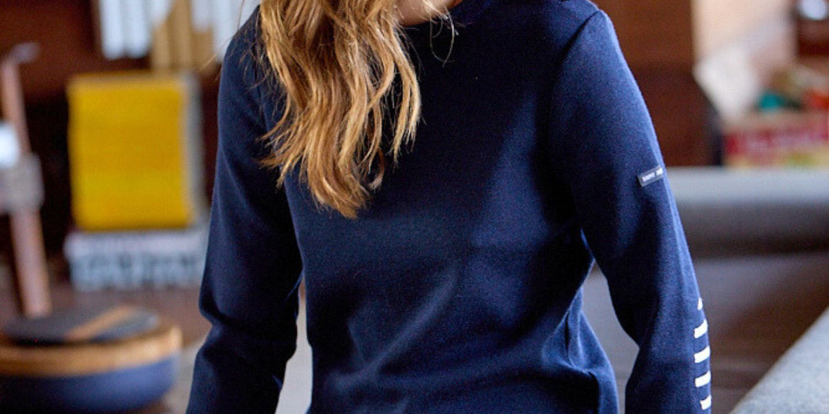 Breton Striped Sweater with Button Shoulder for Women | Saint
