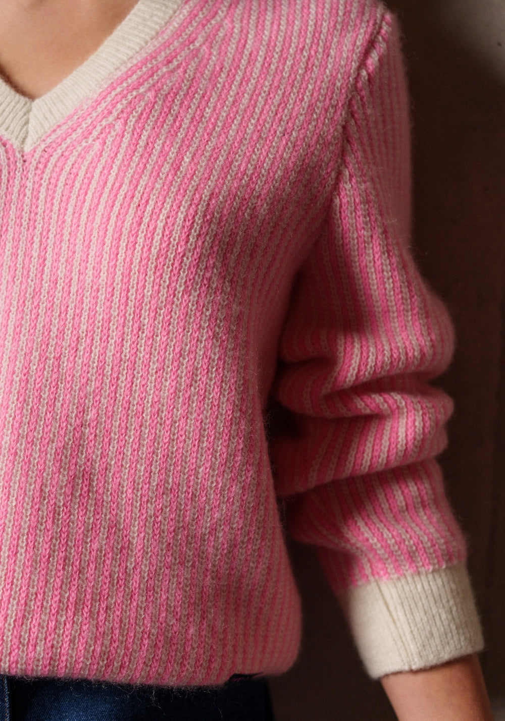 Courchevel Mohair Sweater (WINTER WHITE / BRIGHT PINK)