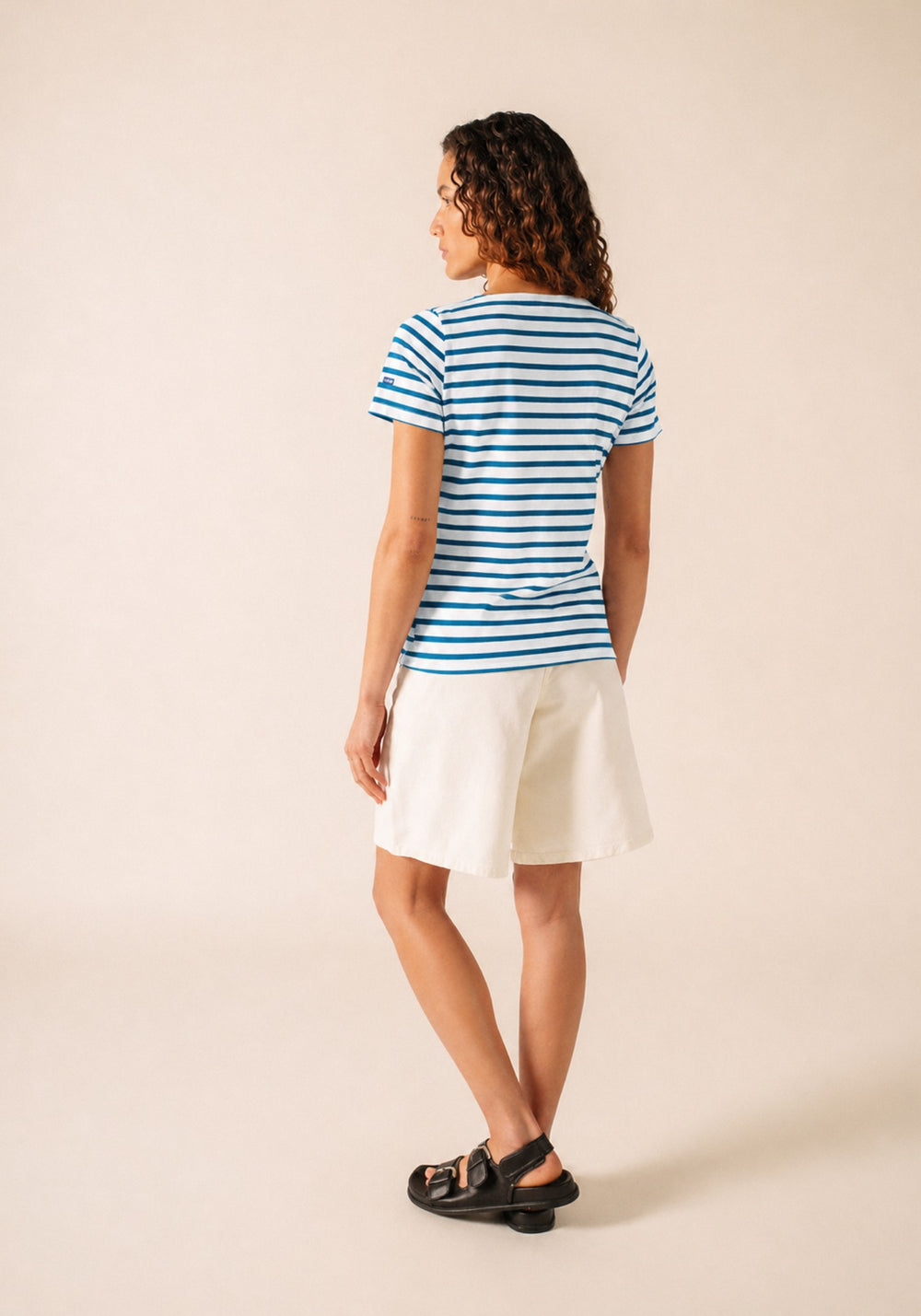 ETRILLE II Nautical Striped Tee (WHITE / CAPRI BLUE)
