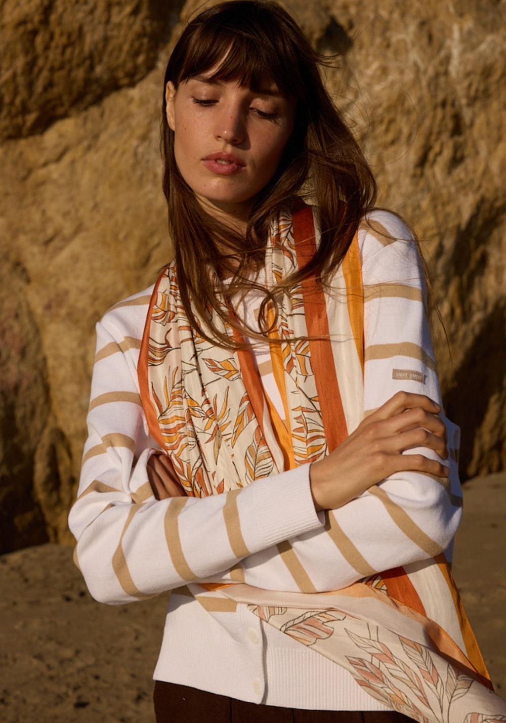 Interwoven Earth Floral Silk Long Scarf (INTERWOVEN EARTH)