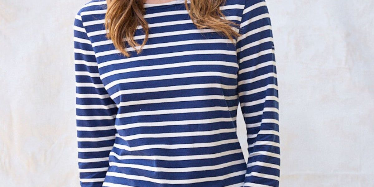 T-shirt Manches Longues Mini Boden Fille - Best Day Ever/Rayé Blanc Et Bleu Marine