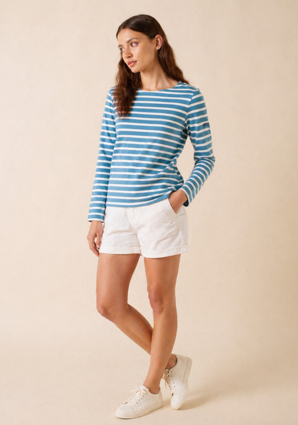 MINQUIDAME Breton Shirt (CAPRI BLUE / WHITE)