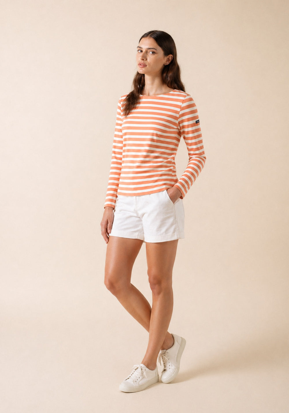 MINQUIDAME Breton Shirt (CLAY / WHITE)