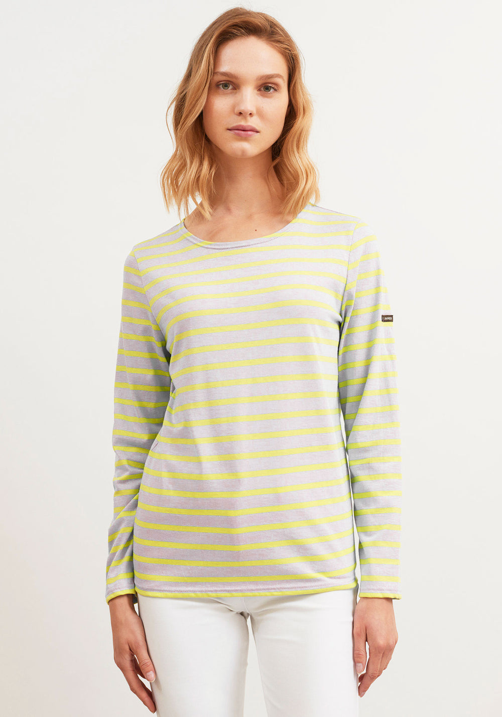MINQUIDAME Breton Shirt (LIGHT GRAY / YELLOW)
