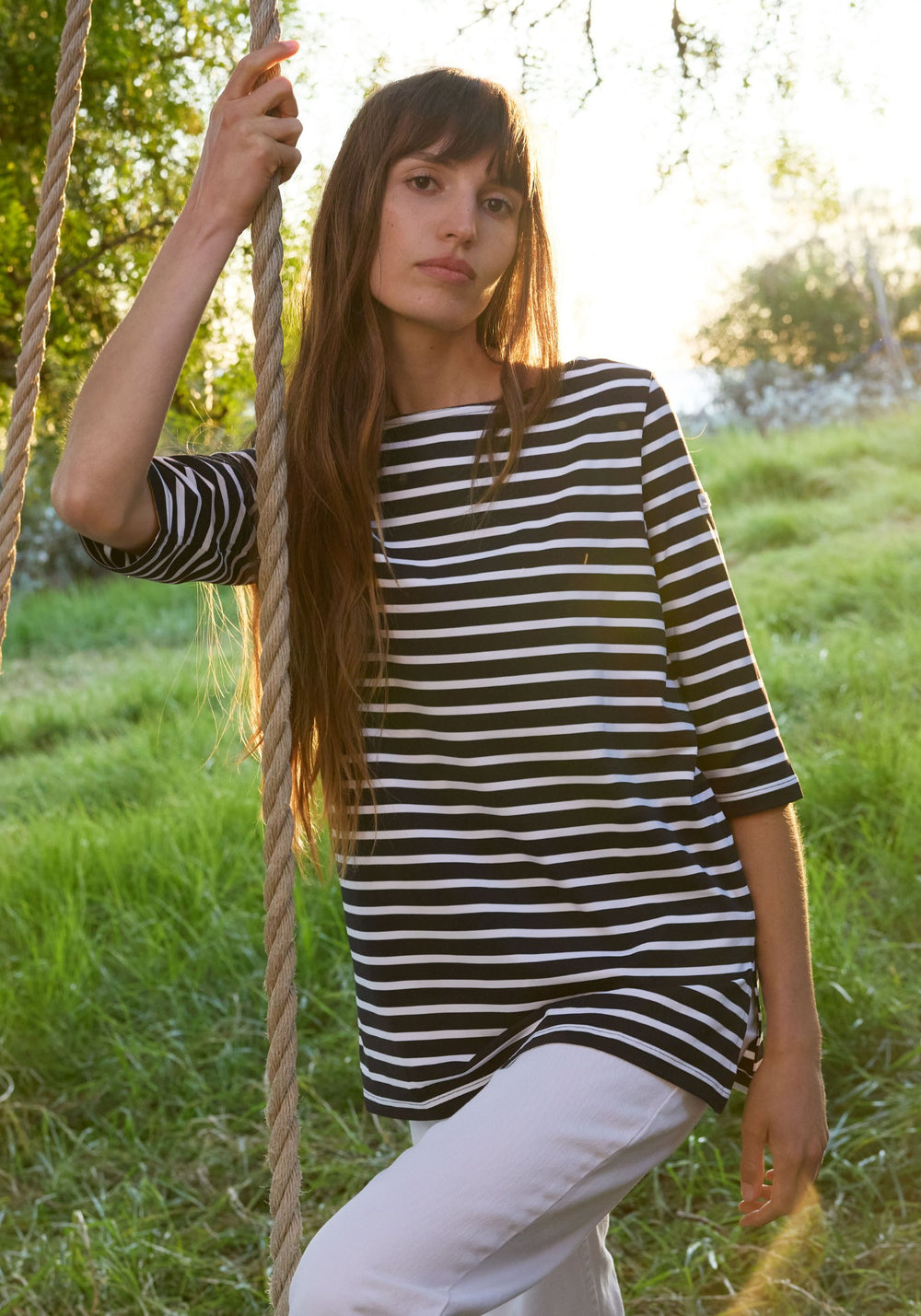 Phare Anti-Uv Striped Tunic (NAVY / WHITE)