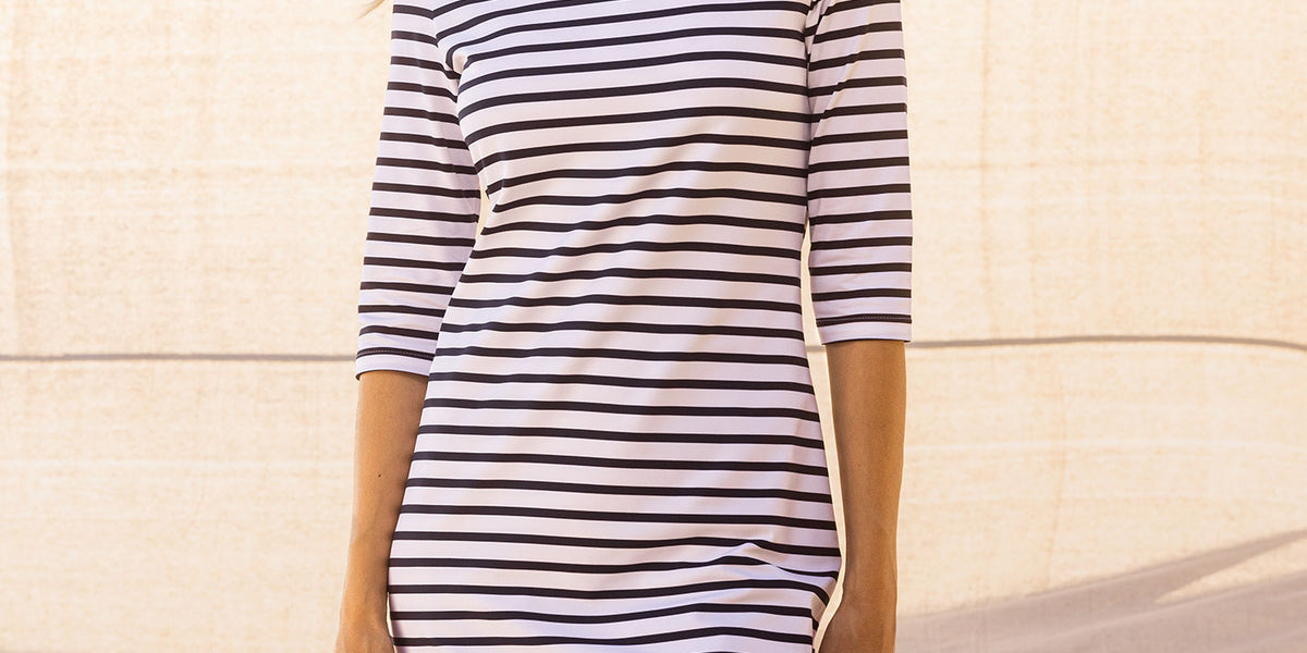 Breton Stripe Form Fitting Dress | Propriano II | Anti-UV