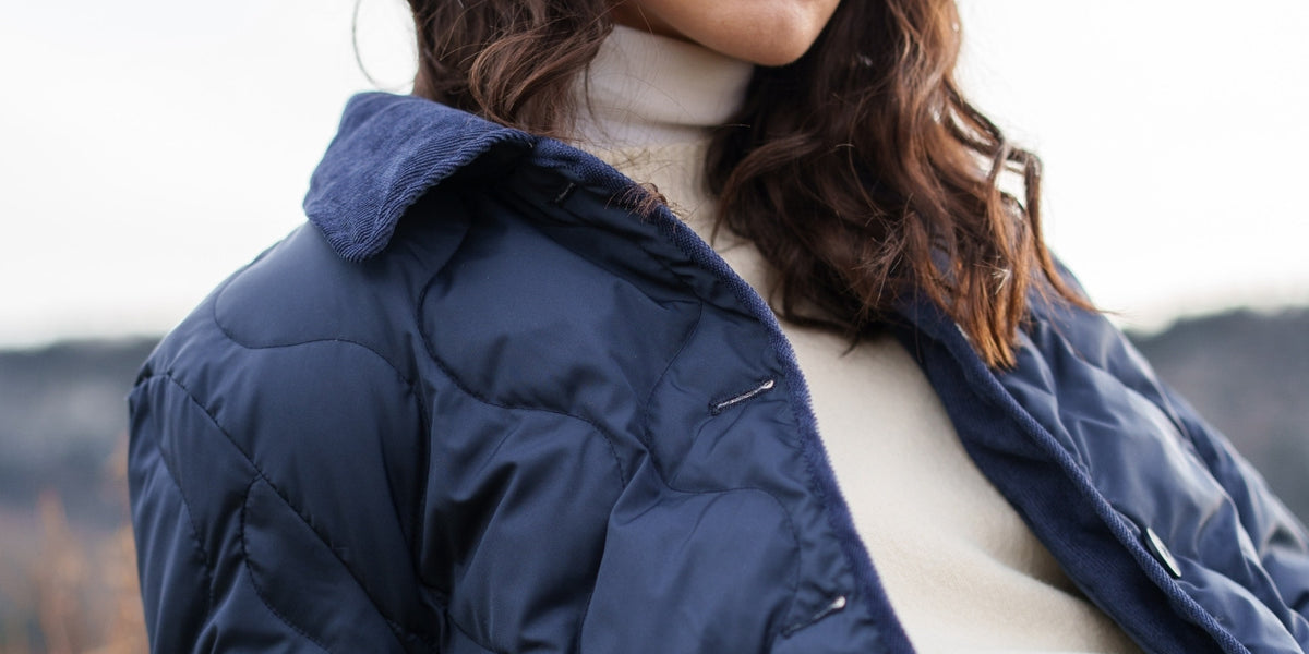 Lightrweight Quilted Down-Filled Jacket (Navy) | Saint James