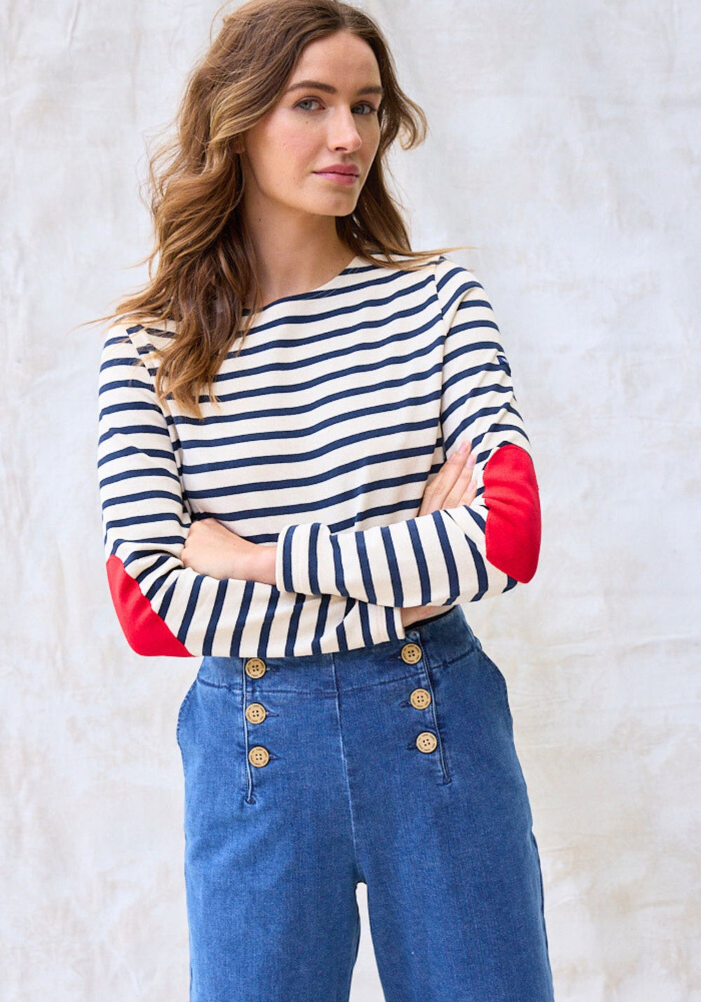 Vaujany Heart Breton Shirt (ECRU / NAVY)