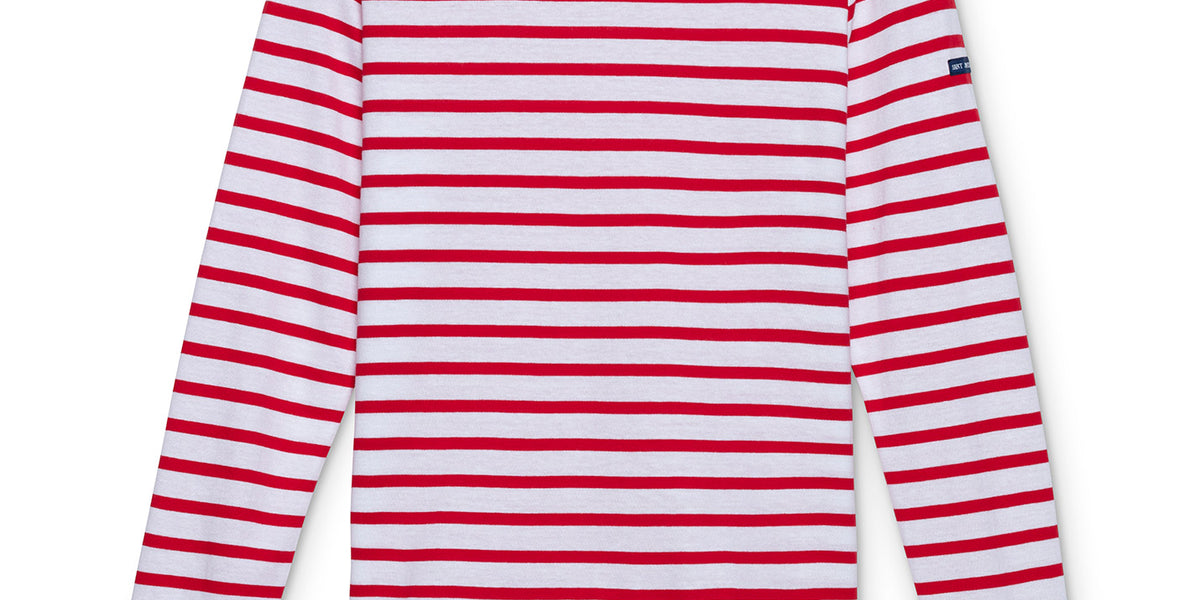LilyCoco Women's Striped Long Sleeve Boat Neck Top - Nautical Loose Fit T-shirt (Red/White, XX-Large)