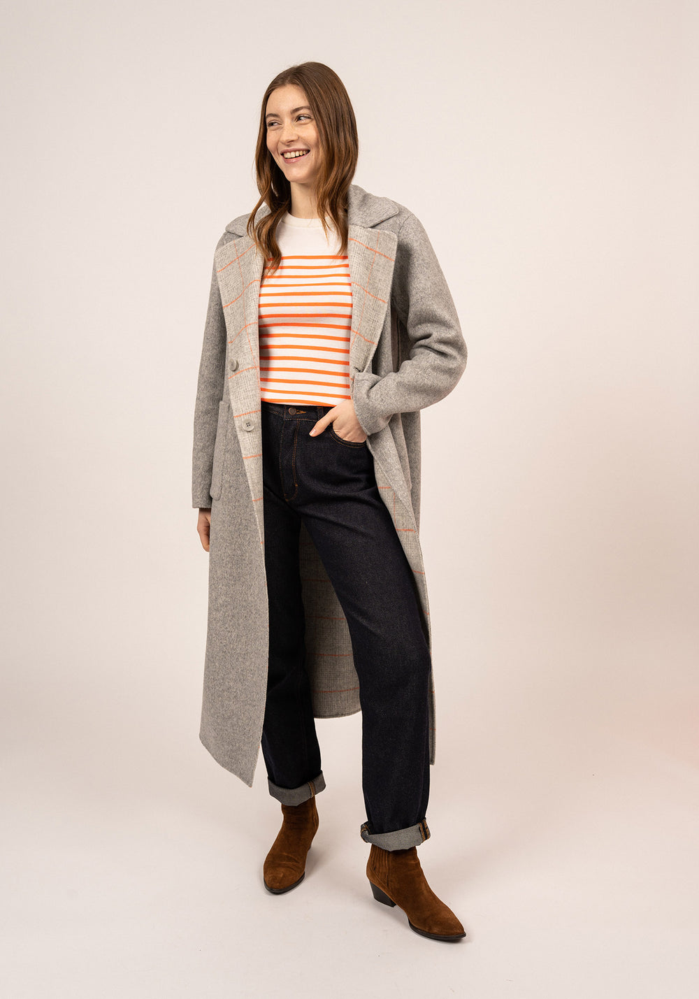 St Louisa Reversible Coat (GREY / ORANGE)