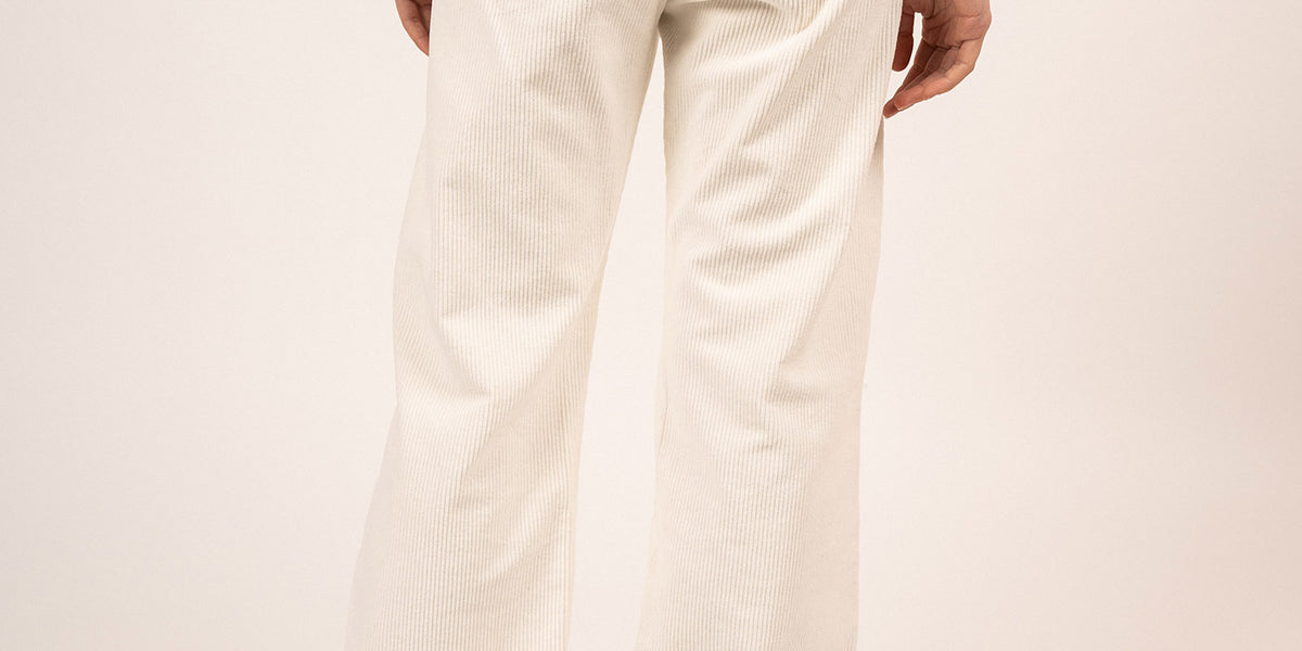 TESS - Corduroy Pants For Women | Straight Fit (WINTER WHITE)