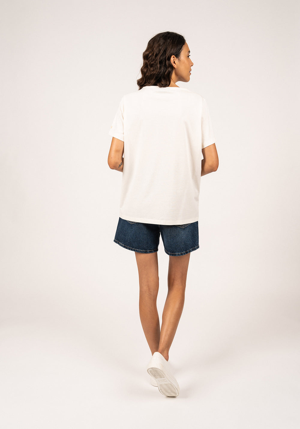 Sandy Cotton Tee (IVORY / NEON ORANGE)