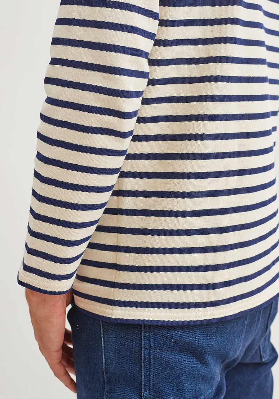 Guildo Boatneck Breton Shirt (ECRU / NAVY)