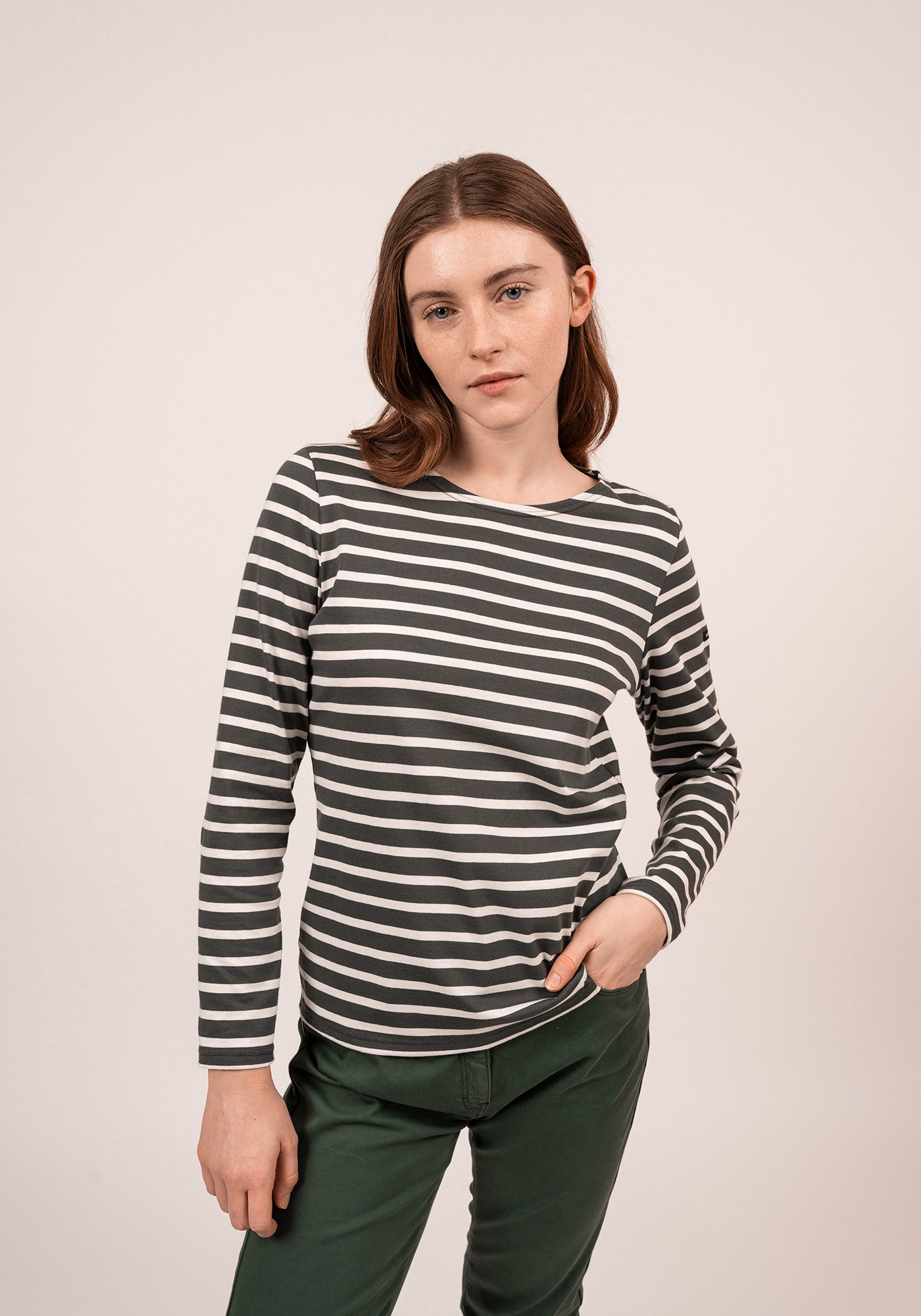Minquidame Breton Shirt (CHARCOAL / ECRU)