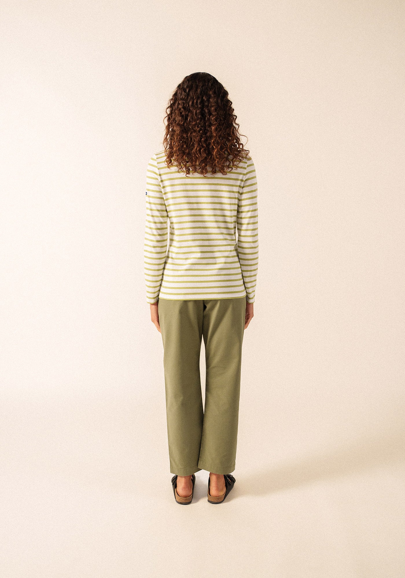 Minquidame Breton Shirt (WHITE / SAGE OLIVE)