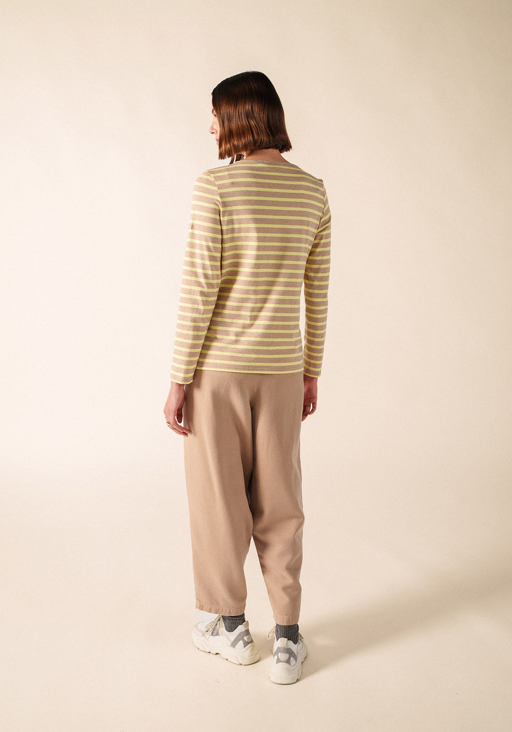 MINQUIDAME Breton Shirt  (BEIGE MELANGE / BUTTER YELLOW)