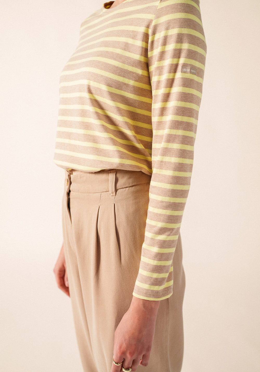MINQUIDAME Breton Shirt  (BEIGE MELANGE / BUTTER YELLOW)