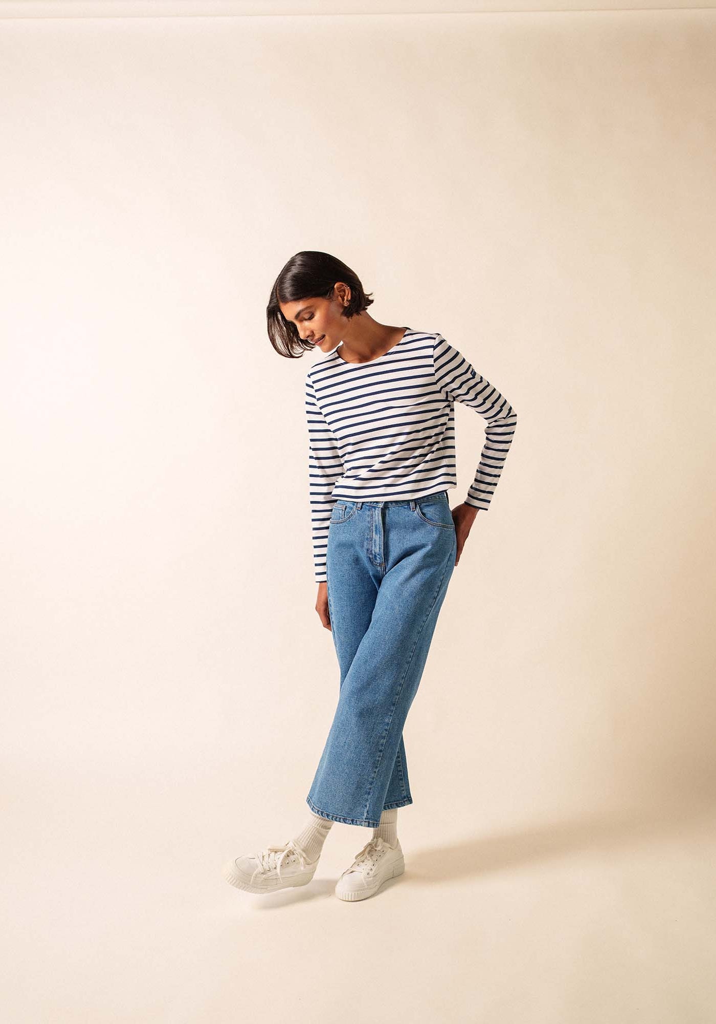 Minquidame Breton Shirt (WHITE / NAVY)