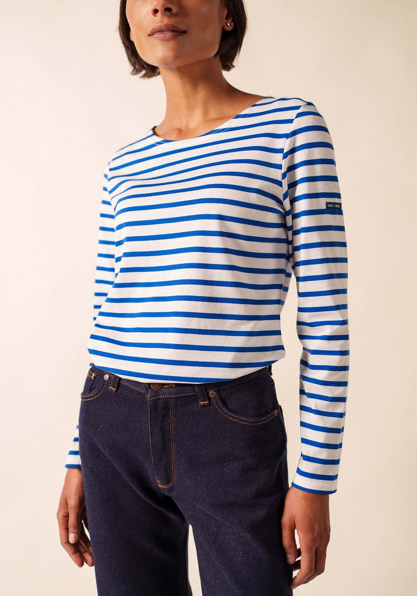 Minquidame Breton Shirt (WHITE / ROYAL BLUE)