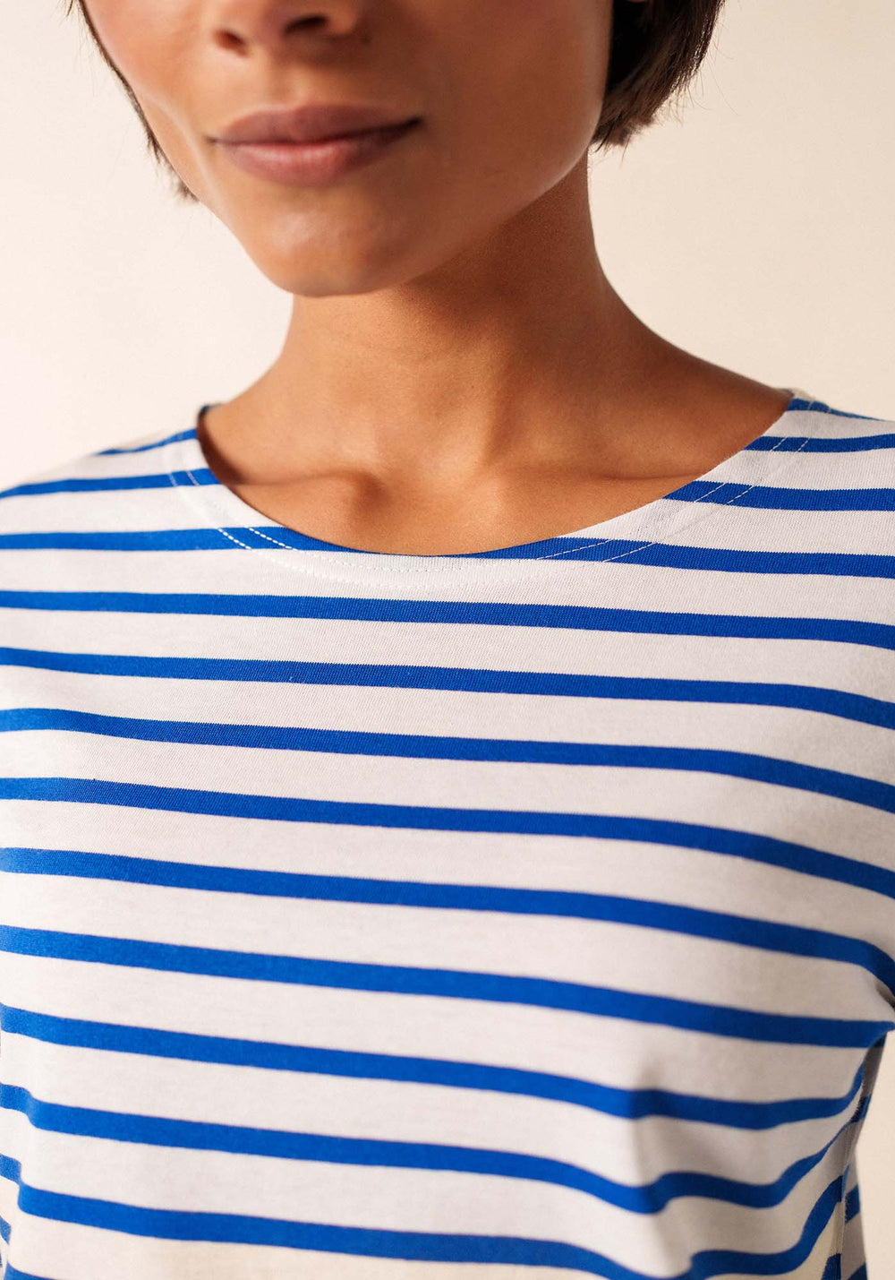 Minquidame Breton Shirt (WHITE / ROYAL BLUE)