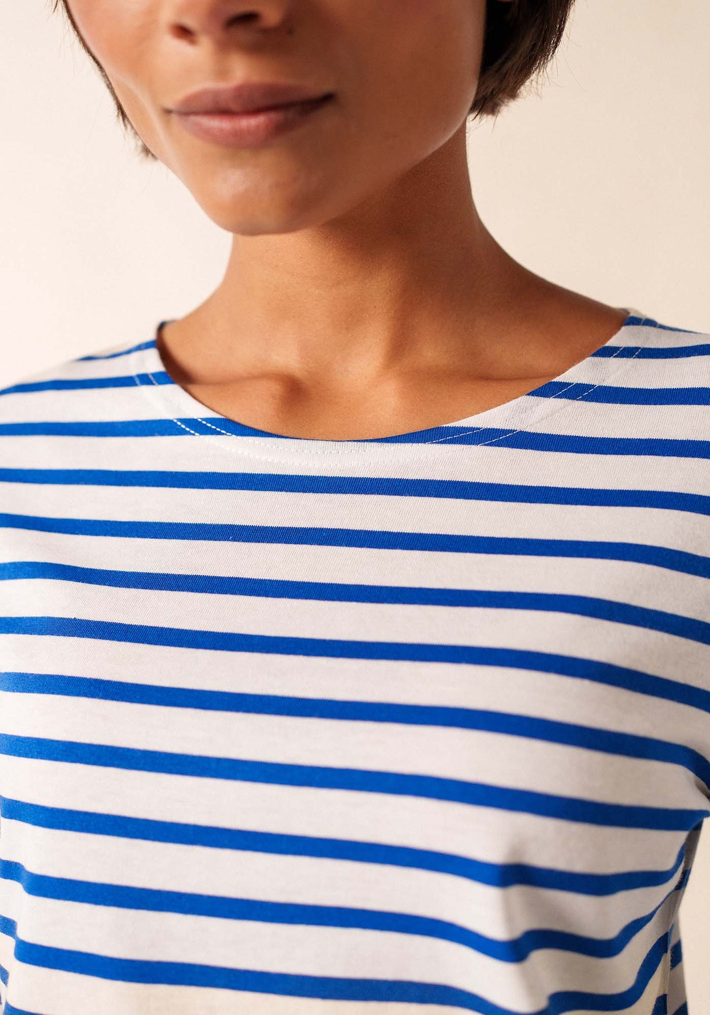 Minquidame Breton Shirt (WHITE / ROYAL BLUE)