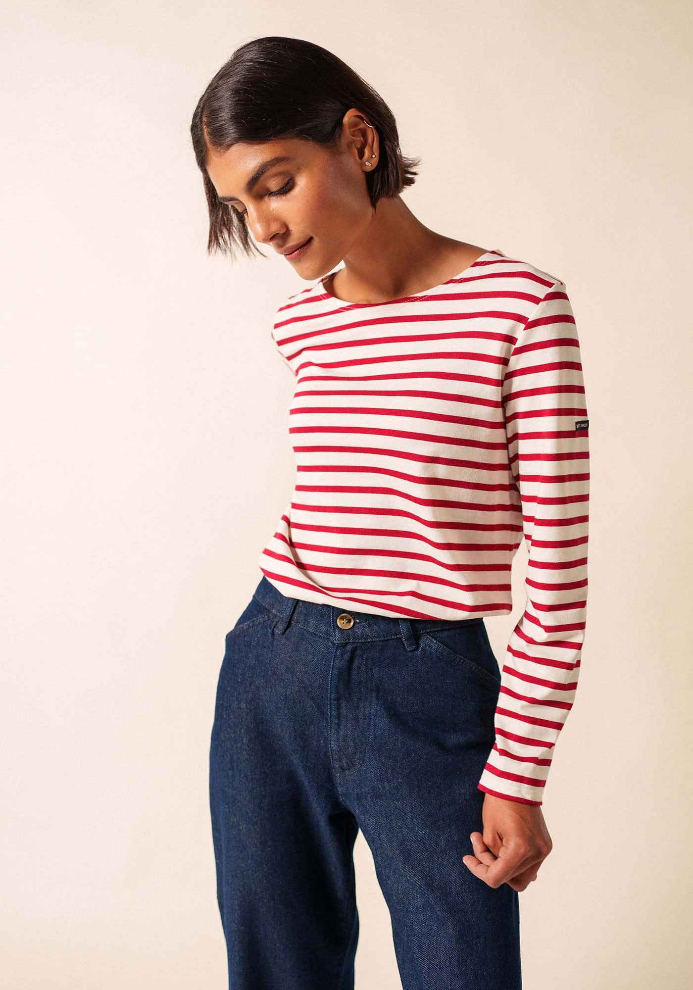 Minquidame Breton Shirt (ECRU / MAROON)