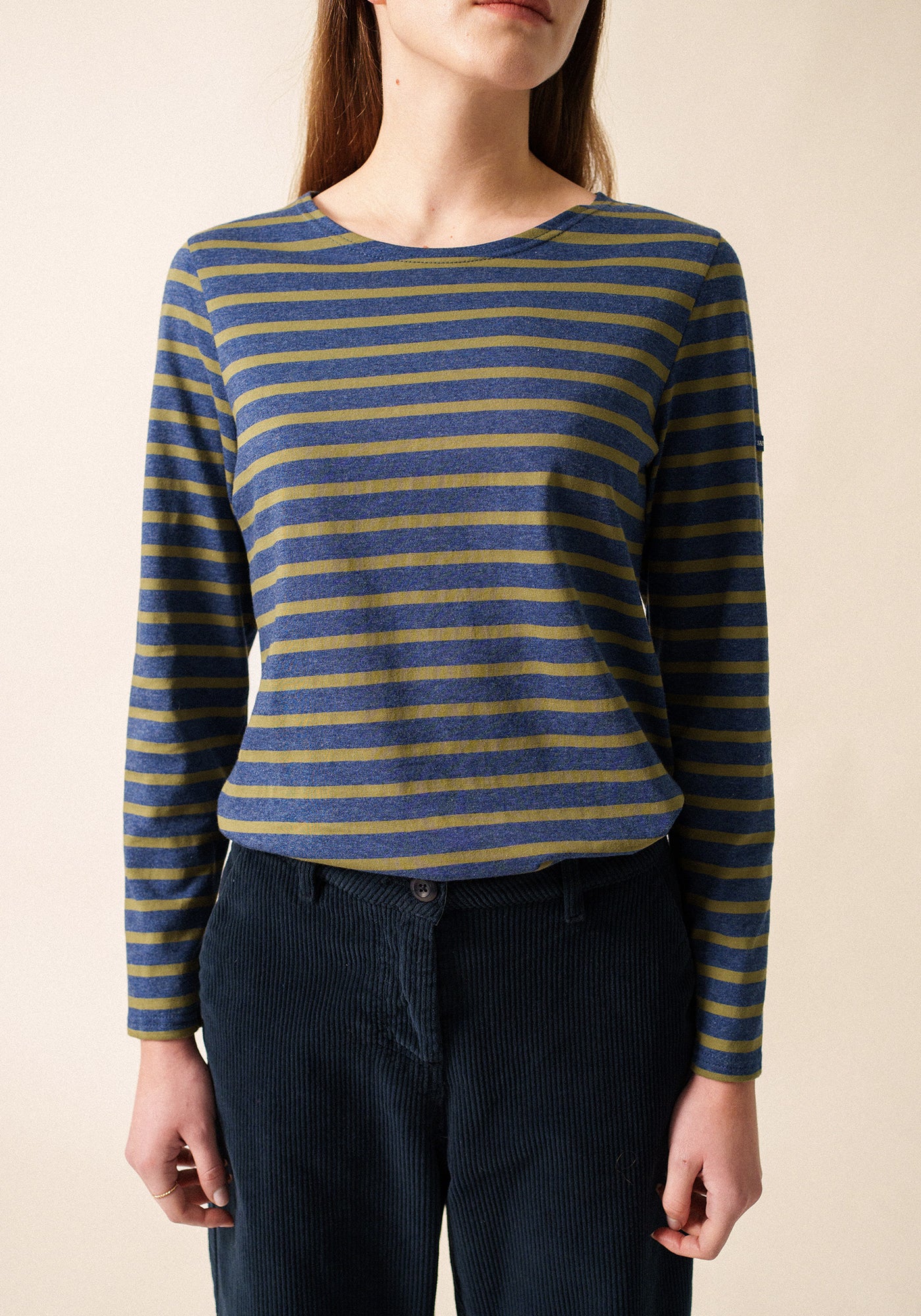 Minquidame Breton Shirt (DENIM BLUE / OLIVE GREEN)