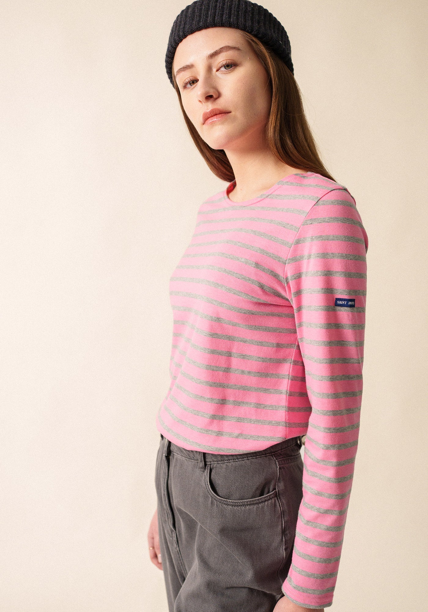 Minquidame Breton Shirt (BRIGHT PINK / GRAY)