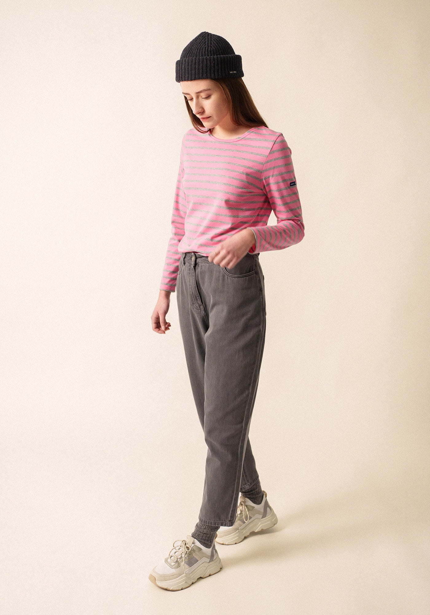 Minquidame Breton Shirt (BRIGHT PINK / GRAY)