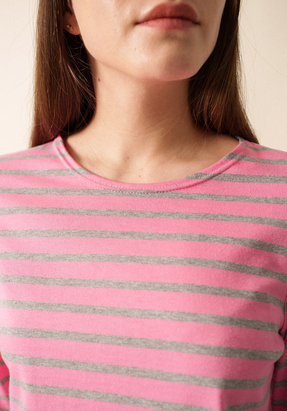 Minquidame Breton Shirt (BRIGHT PINK / GRAY)