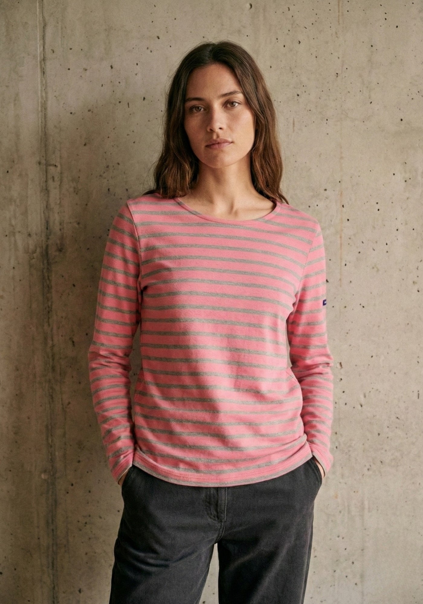 Minquidame Breton Shirt (BRIGHT PINK / GRAY)