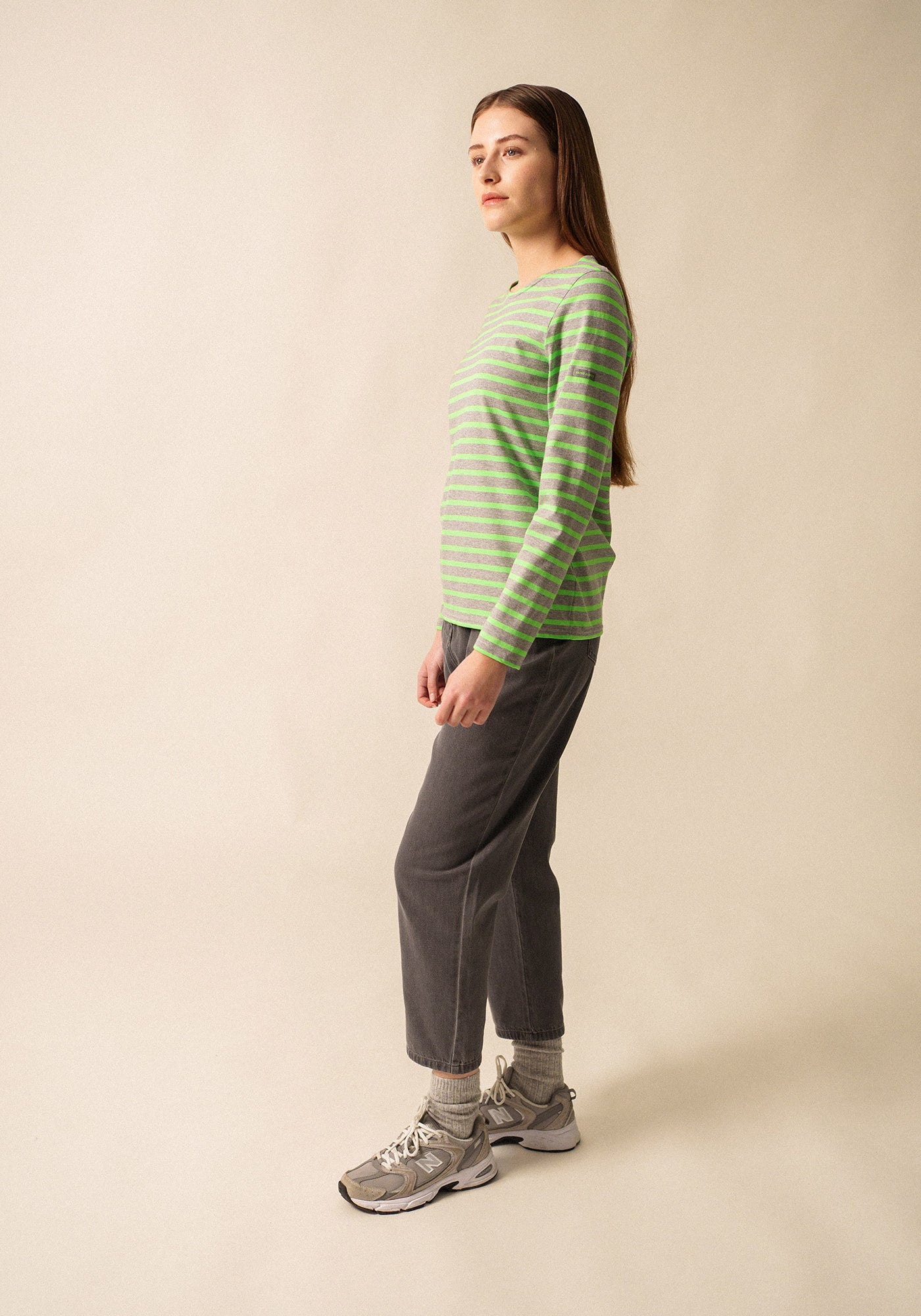 Minquidame Breton Shirt (GRAY / NEON GREEN)
