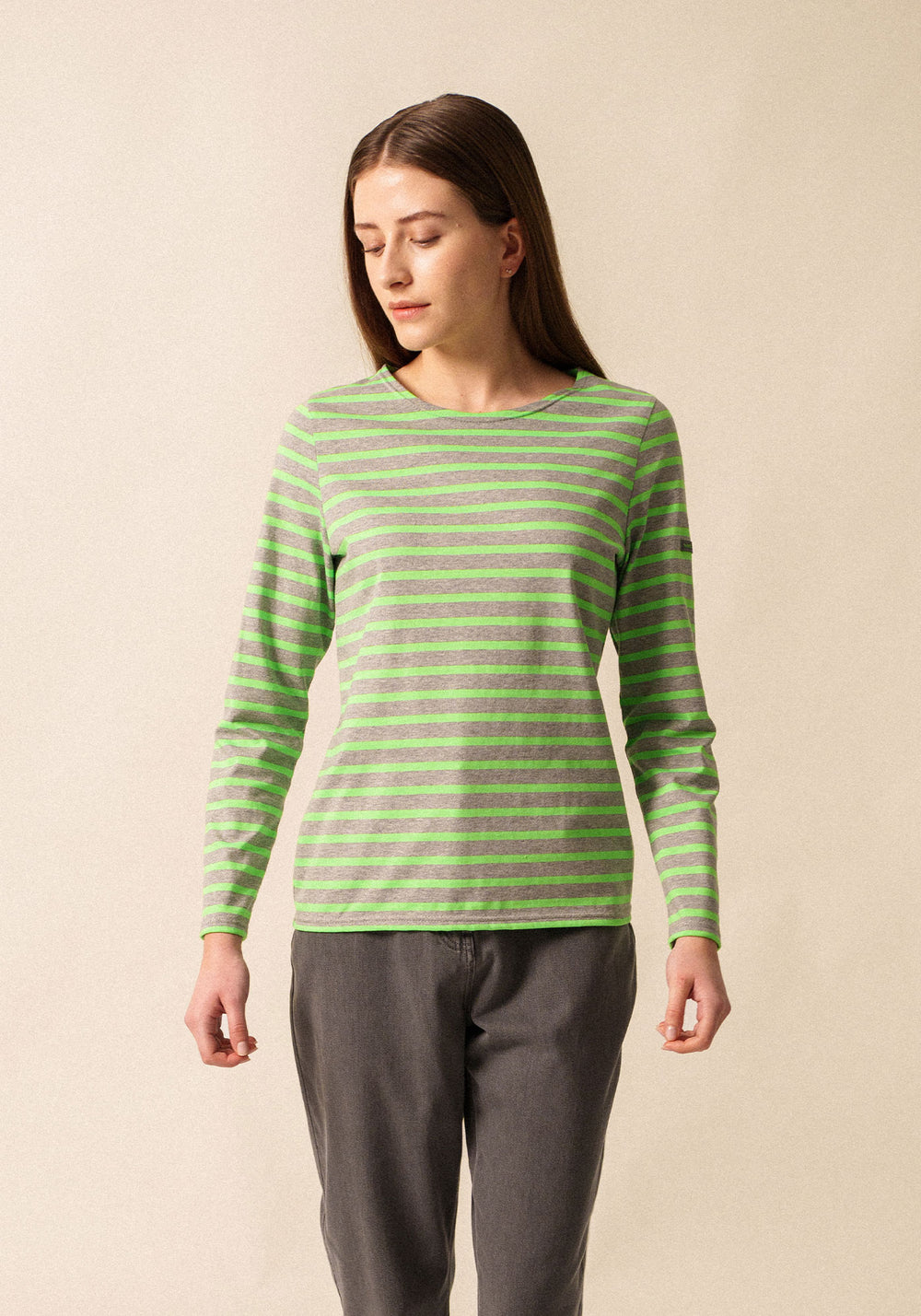 Minquidame Breton Shirt (GRAY / NEON GREEN)