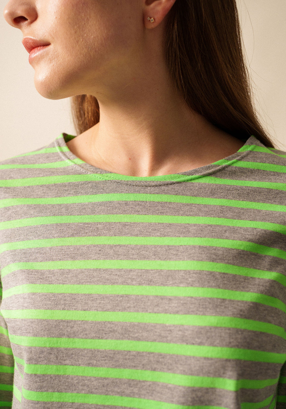 Minquidame Breton Shirt (GRAY / NEON GREEN)