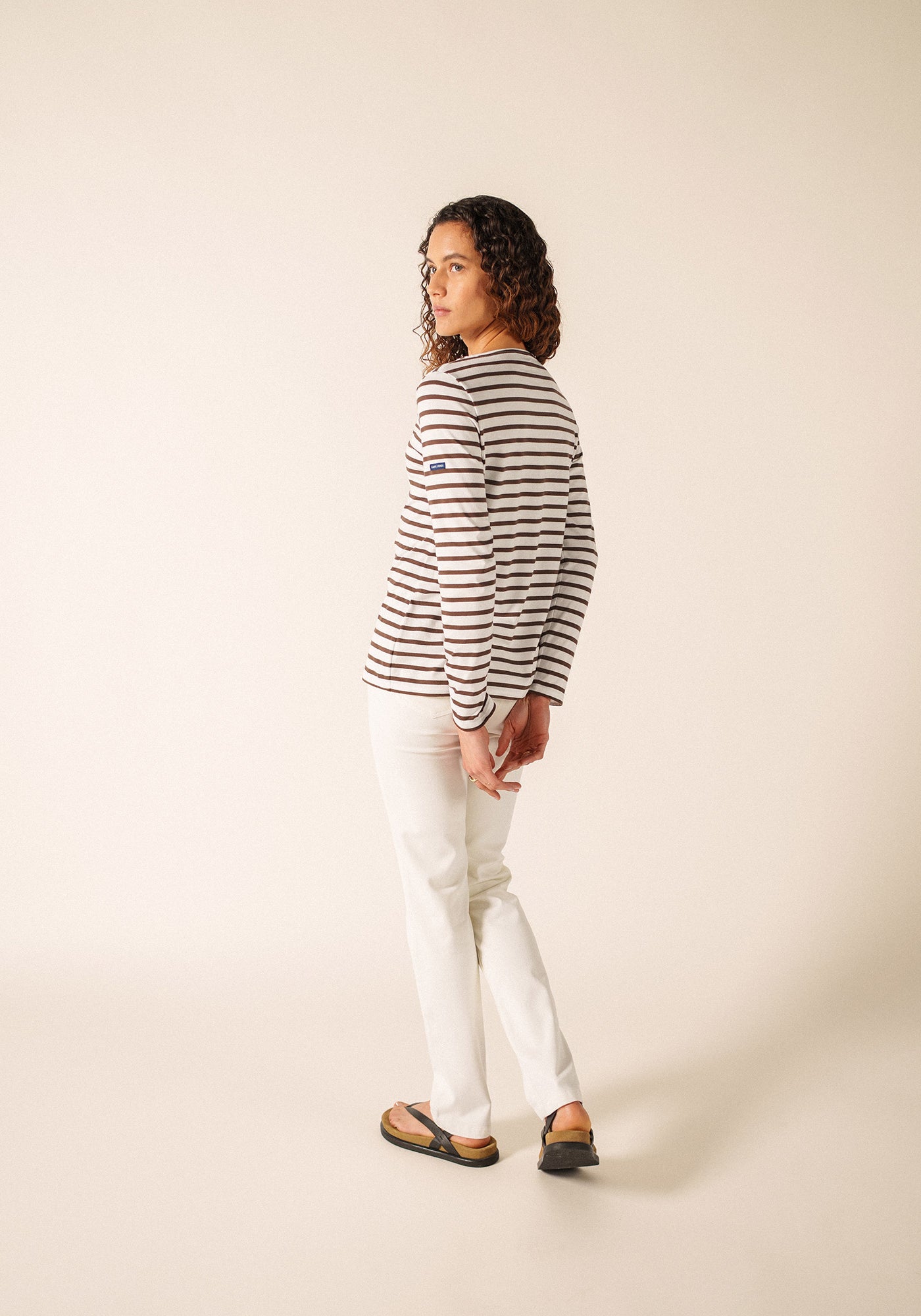 MINQUIDAME Breton Shirt  (WHITE / CHOCOLATE)