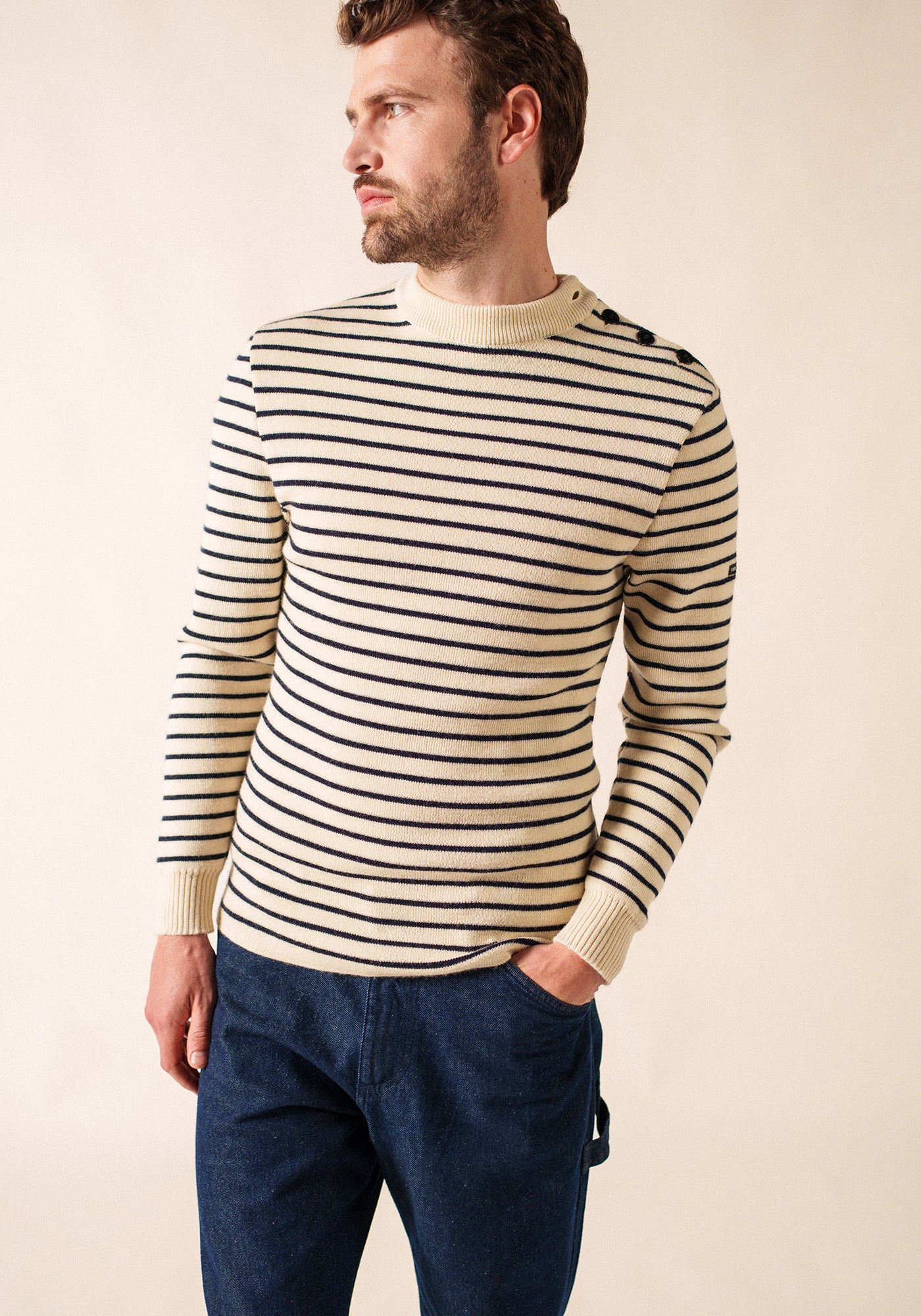 Matelot Fisherman Sweater (ECRU / NAVY)