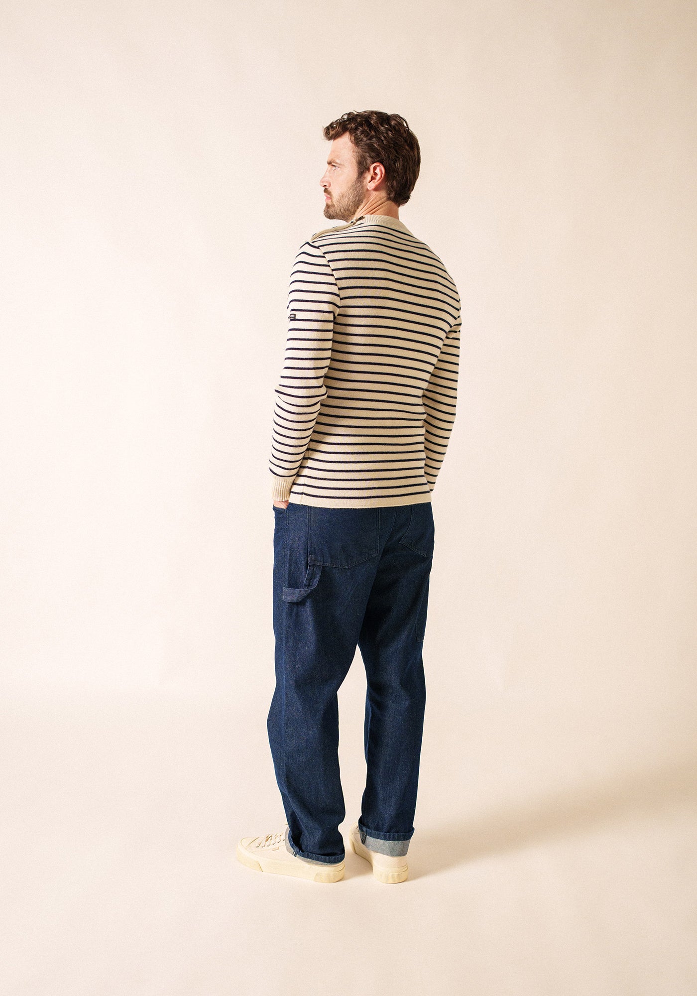 Matelot Fisherman Sweater (ECRU / NAVY)
